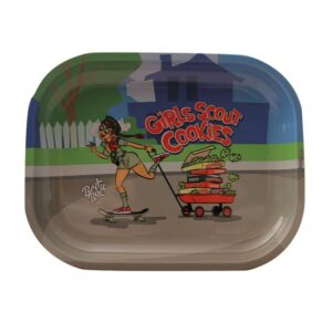 Best Buds Thin Box Rolling Tray with Storage Girl Scout Cookies