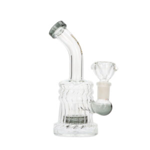 Superheroes Glas Bong 15cm Fluted Gray
