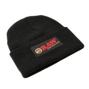 Raw Winter Hat Stash Beanie Black